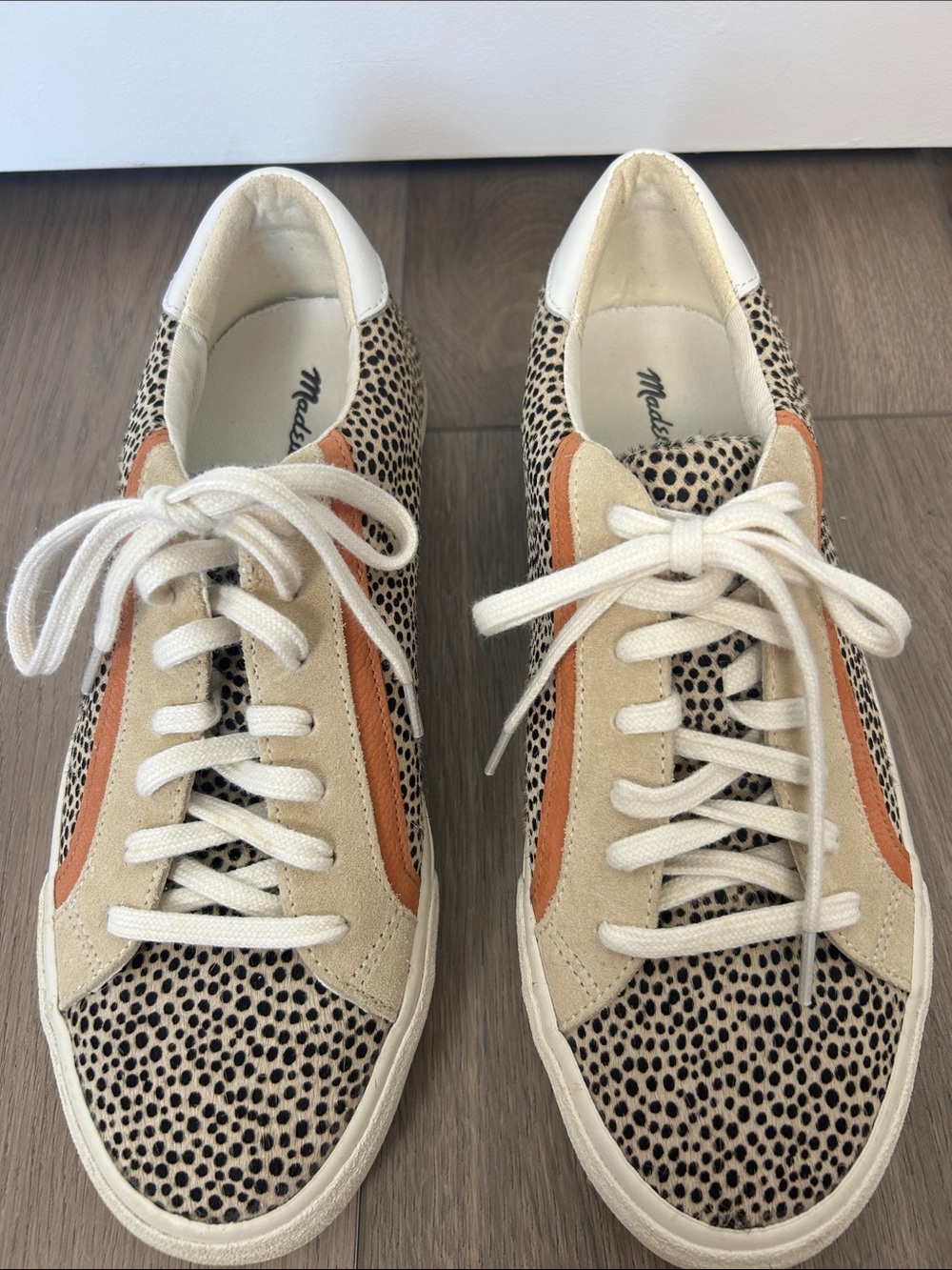 Madewell Women's Leopard Spot Low-Top Sneakers with Tan Accent Size 8.5